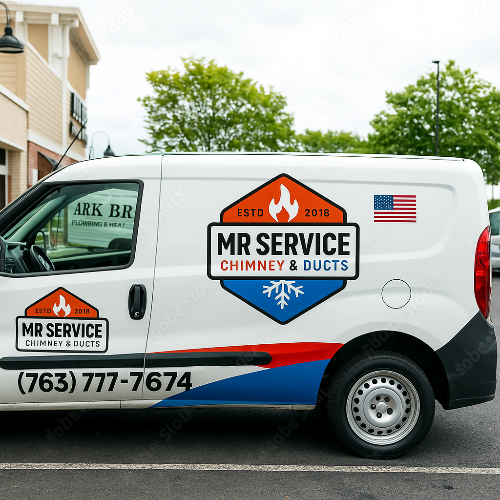 Mr Service MN branded chimney and duct service truck